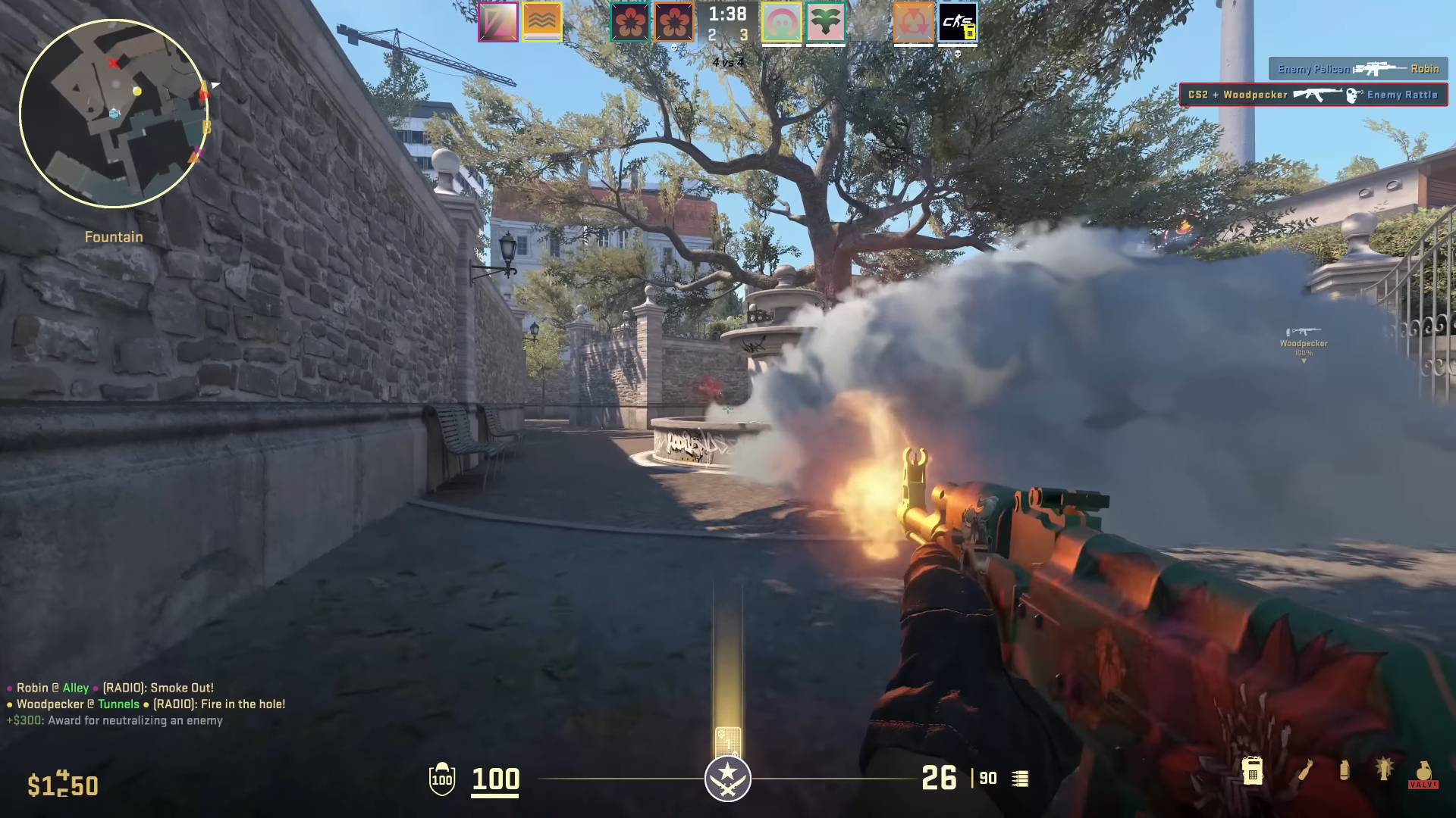 Counter-strafing in Counter Strike 2 1 counter strike 2 hud appears in the middle of the smoke v0 o744z1jvubpa1